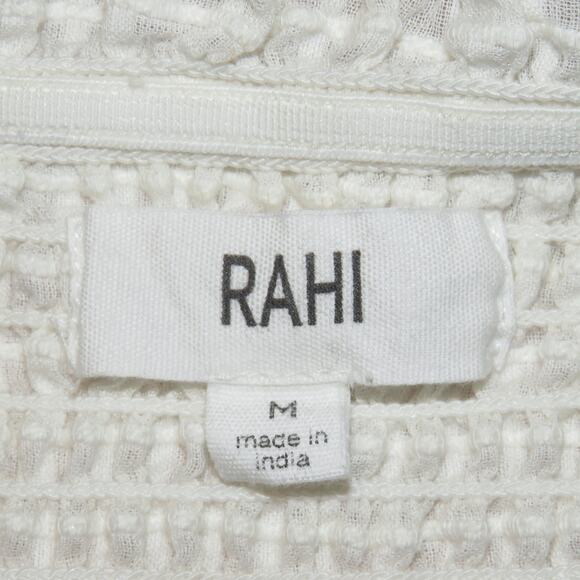 Rahi White Marbella Blossom Puff Sleeve Eyelet Trim Sweetheart Top - Picture 10 of 12